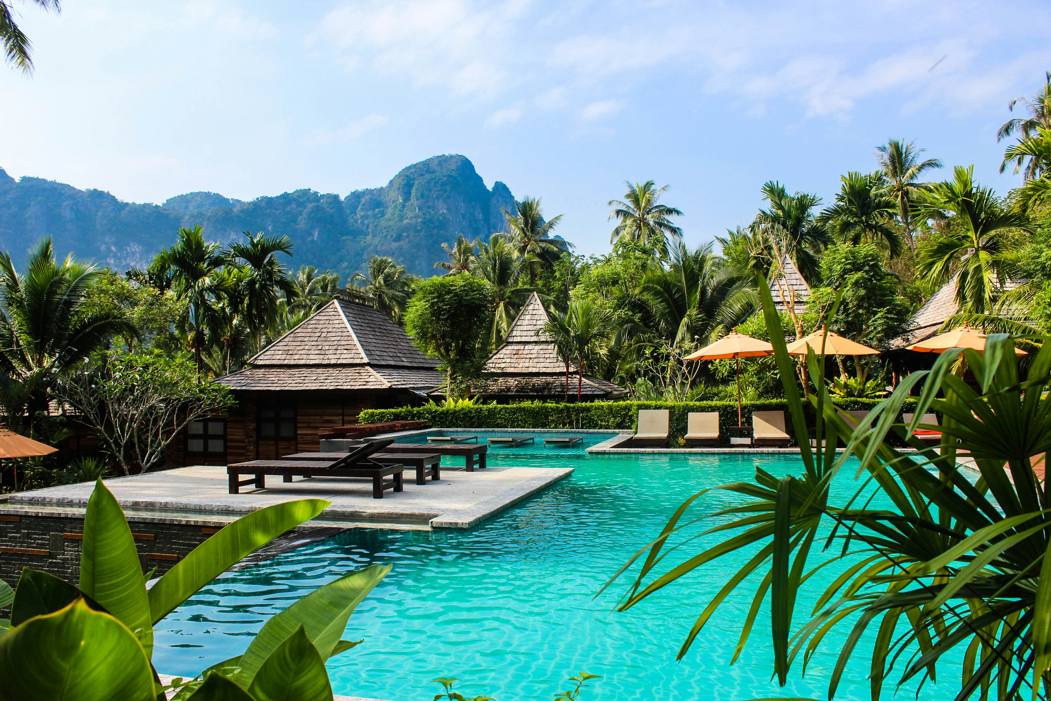 Luxury travel destination with elegant vacation setting
